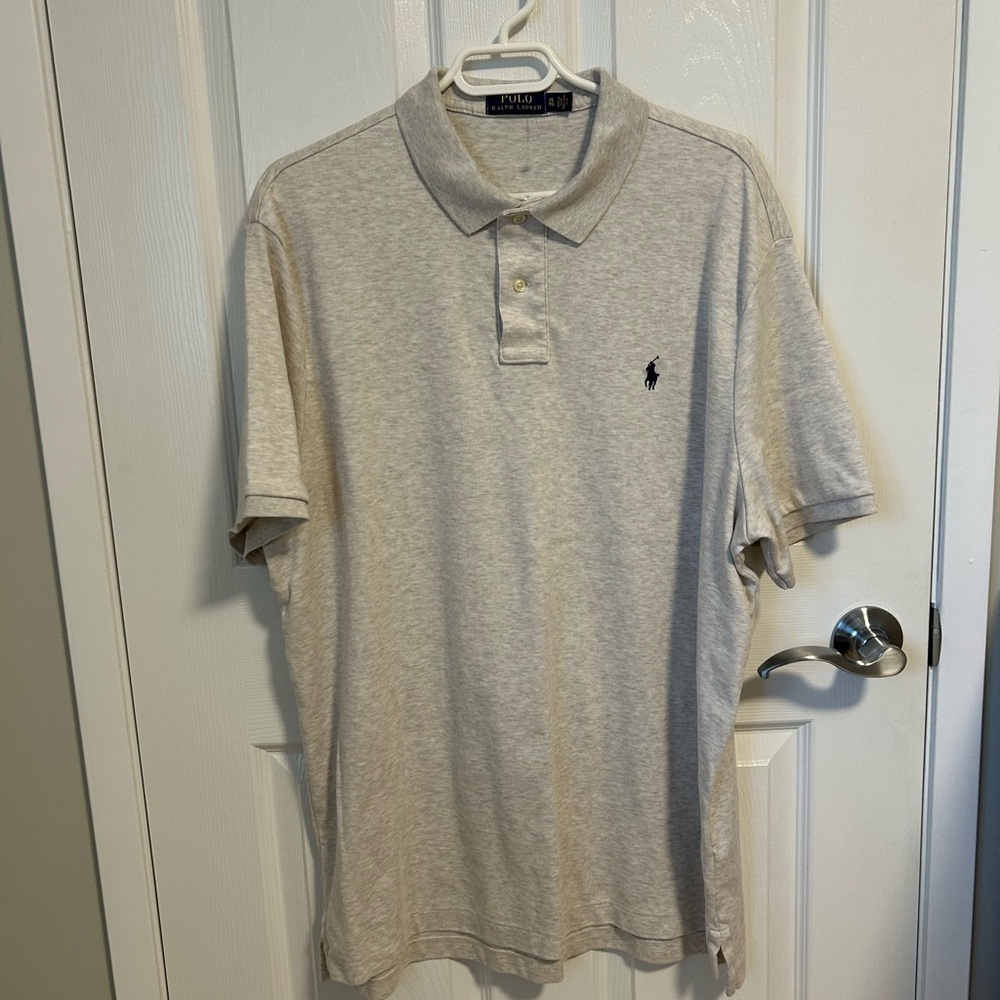 Polo by Ralph Lauren Men's Polo Shirt, Size X-Large, Oatmeal Colour.